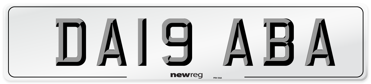 DA19 ABA Number Plate from New Reg